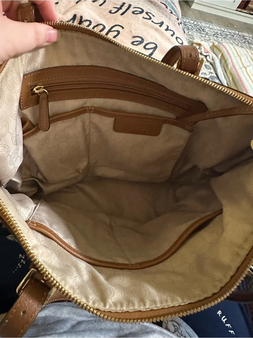Michael Kors Brown Saffiano Leather Tote Bag